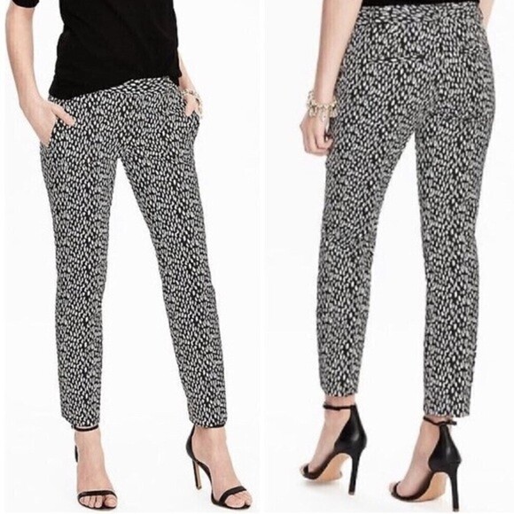 Banana Republic Leopard Jacquard Slim Straight Pants 10 - Picture 9 of 11